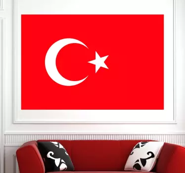 Originele Turkse vlag muursticker - TenStickers