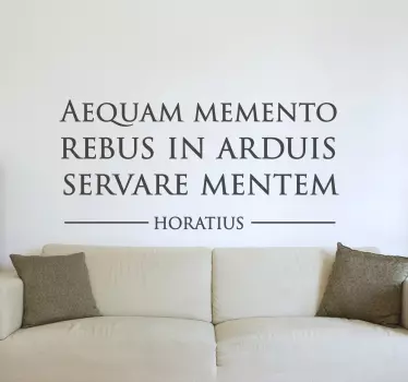Horatius Quote in Latin Sticker - TenStickers