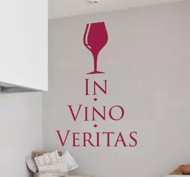 Nálepka latinského textu vo vino veritas - Tenstickers