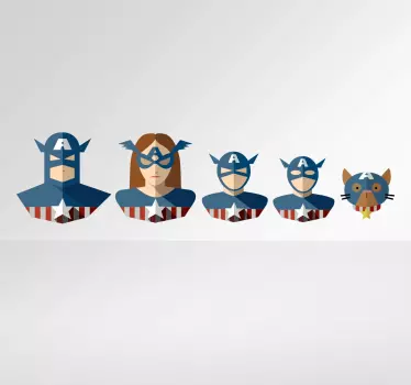 Pegatina familia Capitán América - TenVinilo