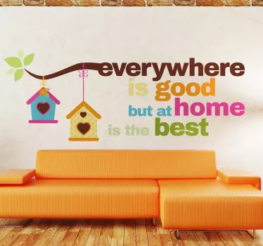 Home is Best Decorative Wall Sticker - TenStickers