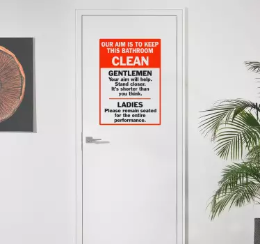 Bathroom Door vinyl Sticker - TenStickers