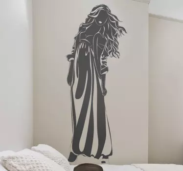 Mysterious Lady Wall Decal - TenStickers