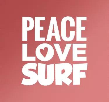 Aufkleber surf peace love - TenStickers