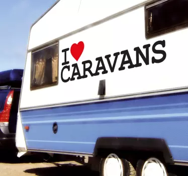 Naklejka dekoracyjna I love caravans - TenStickers