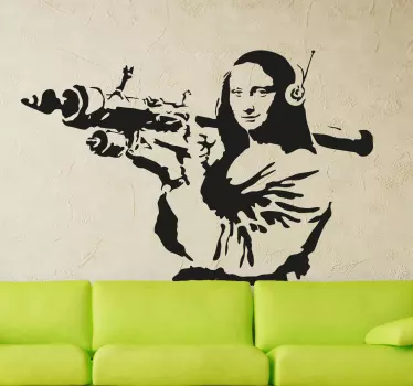 Banksy Mona Lisa Missile Sticker - TenStickers