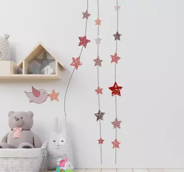 Hanging Stars with Bird Sticker - TenStickers