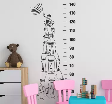 Castellers metre yükseklik grafik duvar sticker - TenStickers