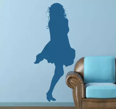 Lady Silhouette Summer Dress Decal - TenStickers