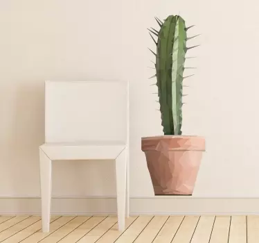 Vinilo decorativo cactus poligonal - TenVinilo