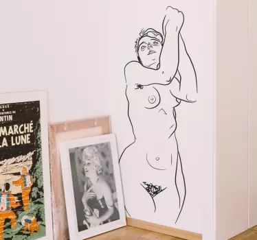 Sticker femme nue Egon Schiele - TenStickers