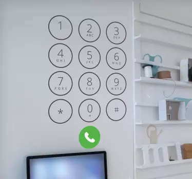 Iphoneのボタンの壁のステッカー - TENSTICKERS