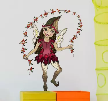 Pixie Flower Garland Sticker - TenStickers