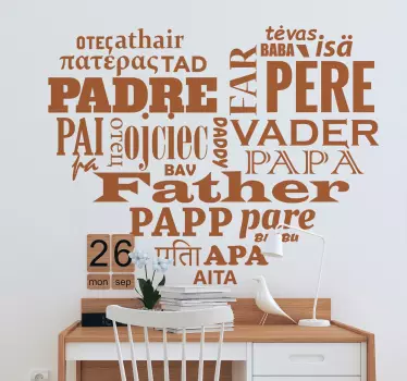 Father's Day Languages Sticker - TenStickers