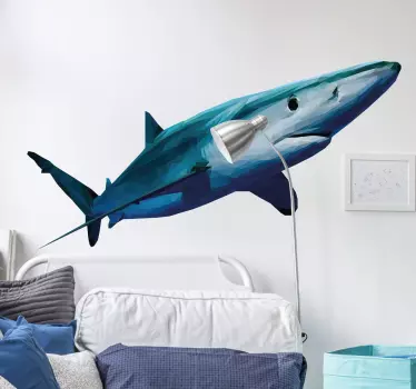 Naklejka na ścianę geometryczny rekin - TenStickers