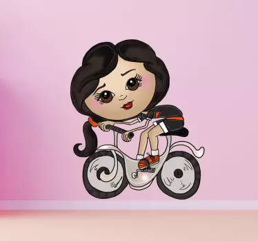 Vinilos infantiles ilustración ciclista - TenVinilo