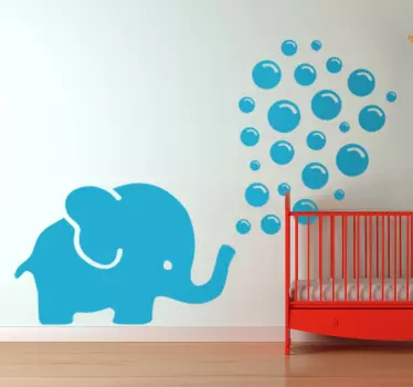 Sticker éléphant qui souffle des bulles - TenStickers