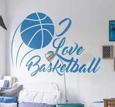 Naklejka na ścianę kocham koszykówkę - TenStickers