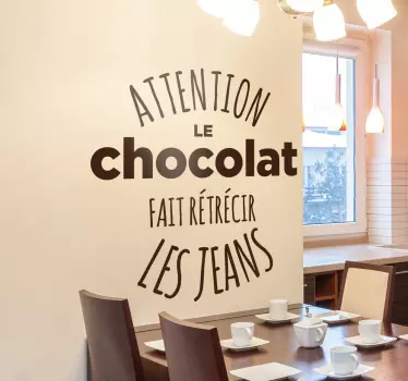 Sticker citation jeans chocolat - TenStickers