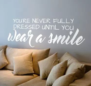 Wear A Smile Wall Quote Sticker - TenStickers
