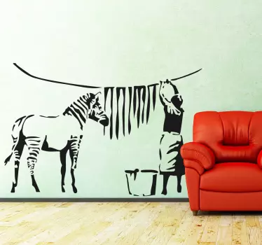 Vinil decorativo Banksy Zebra - TenStickers