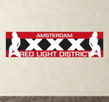 Amsterdam rødt lys klistermærke - TenStickers