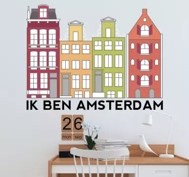 Hollandalı amsterdam binalar duvar sticker - TenStickers