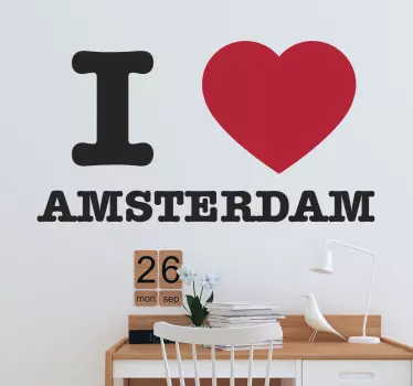 I Love Amsterdam Wall Sticker - TenStickers