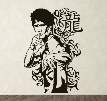 Bruce Lee Portrait Sticker - TenStickers