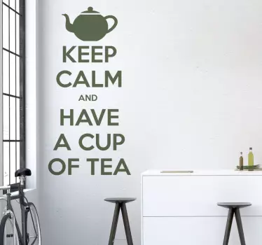 Keep Calm en drink een kop thee - TenStickers