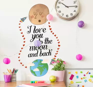 Sticker enfant To the moon and back - TenStickers