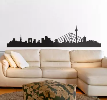 City profile Dusseldorf skyline wall sticker - TenStickers