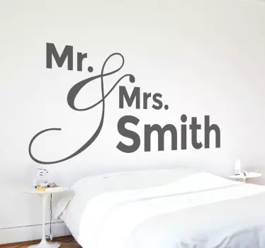Personalised Mr & Mrs Wall Decal - TenStickers