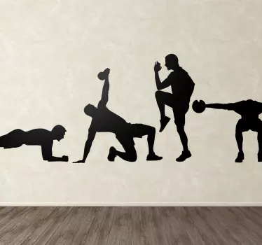 Fitness Silhouette Stickers - TenStickers