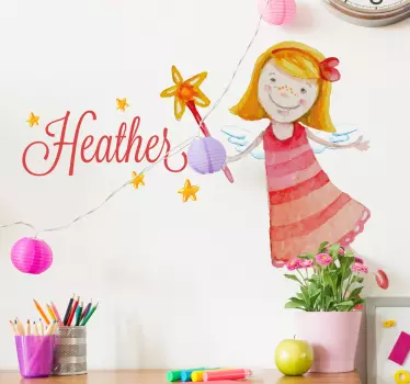 Fairy with Personalised Name Wall Sticker - TenStickers
