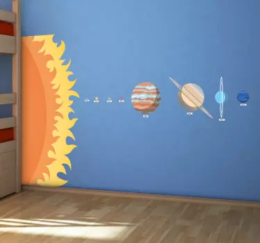 벽 스티커를 조정하는 태양계 - TenStickers