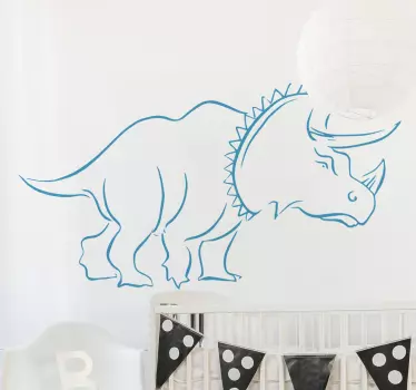 Vinilo decorativo Triceratops línea - TenVinilo