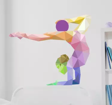 sticker mural origami gymnaste - TenStickers