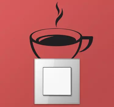 Coffee Cup Light Switch Sticker - TenStickers