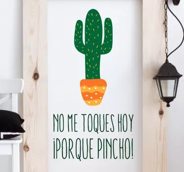 Vinilo decorativo cactus pincho - TenVinilo
