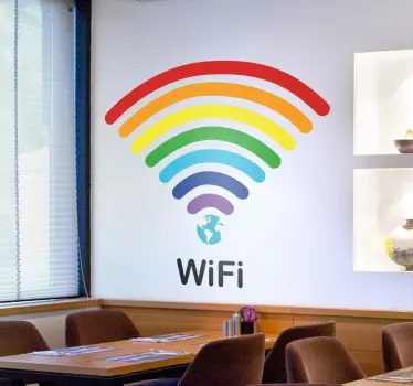 Rainbow wifi sticker de perete - TenStickers