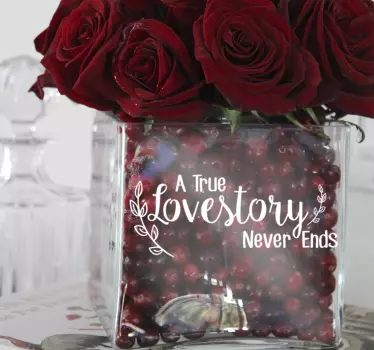 sticker a true love story never ends - TenStickers