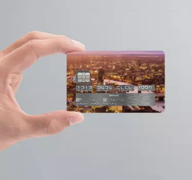 Naljepnica s kreditne kartice gradskog zalaska sunca - TenStickers