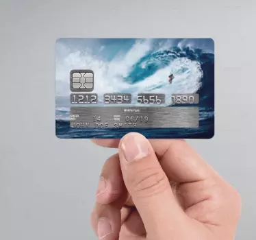 Surfer Credit Card Sticker - TenStickers