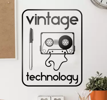 Vintage τεχνολογία vintage wall decal - TenStickers