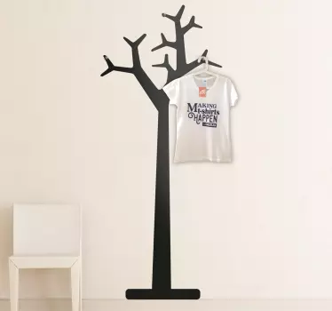 Tree coat rack coat hanger sticker - TenStickers