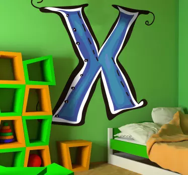 Sticker enfant dessin lettre x - TenStickers