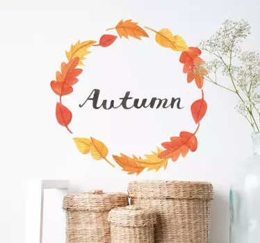 Autumn Leaf Text Wall Sticker - TenStickers