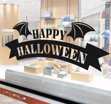 Happy Halloween Bat window sticker - TenStickers