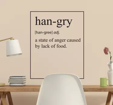 Han-gry Quote  Wall Sticker - TenStickers